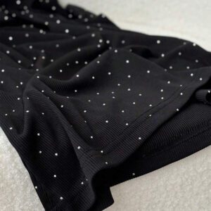 Easowa T-shirt côtelé ajusté à col ras-du-cou pour femmes, en tissu jacquard texturé, pour un port décontracté et confortable à la maison, en vacances et en sortie