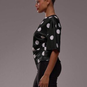 MUSERA T-shirt ajusté à manches mi-longues surdimensionné à pois amusants, top d'été élégant et mignon pour les occasions estivales, ample et surdimensionné pour l'aéroport, la rentrée scolaire, l'automne et l'hiver, avec imprimé graphique