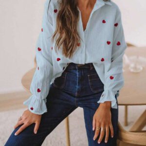 Blouse femme à manches longues, à la mode pour l'été