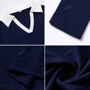 Vaiaye Vêtements d'automne pour femmes, pull tricoté ajusté avec manches longues, col polo, pour retour à l'école et la vie quotidienne