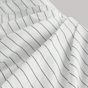 SHEIN MOD Robe femme à manches longues avec volants, imprimé rayures bleues et blanches, croisée devant. Robe de Noël, chemise de Thanksgiving, vêtements d'affaires pour femmes, tenues de plage pour femmes
