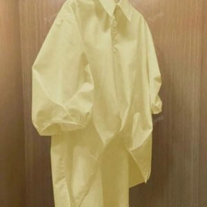 Chemise casual d'été en polyester pour femmes, de couleur unie, à manches courtes et coupe asymétrique