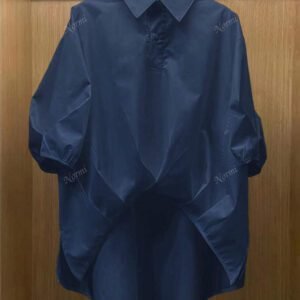 Chemise casual d'été en polyester pour femmes, de couleur unie, à manches courtes et coupe asymétrique