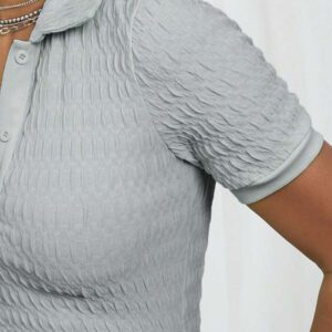 NYA SZN Robe maxi texturée ajustée à manches courtes avec col printanier pour festival d'été, Jour de la Saint-Patrick, vacances, printemps modeste, remise des diplômes, invité de mariage, occasions spéciales, dîner de demoiselle d'honneur, bal de promo