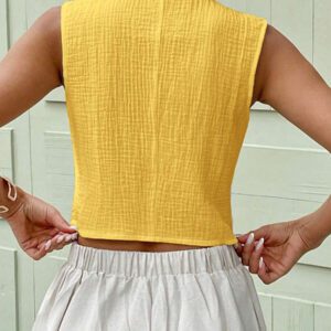 SHEIN LUNE Débardeur & Gilet en coton biologique blanc pour femmes, Printemps