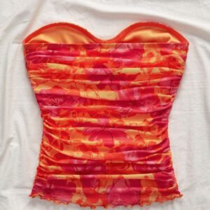 KARISMINA Top moulant imprimé en maille tricotée pour femmes, imprimé graphique tricoté, élégant pour les vacances d'été, vacances bohèmes à la plage, style boho chic, concert country, festival de vacances, plage, style old money pour femmes, top tube, remise des diplômes