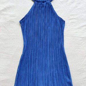 Soleia Mini-robe plissée de couleur unie à coupe slim avec sangle