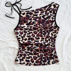 Soleia Top ajusté tricoté asymétrique à col rouge et blanc rayé, convient pour les fêtes, Noël, les rendez-vous, la plage, le carnaval, l'été