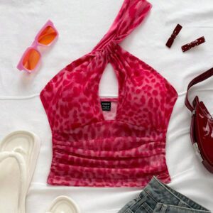 Soleia Top sans manches évidé dégradé pour femmes, convient pour les vacances, les festivals de musique, le style bohème, les jours fériés, les rendez-vous, le thé de l'après-midi, le printemps/été