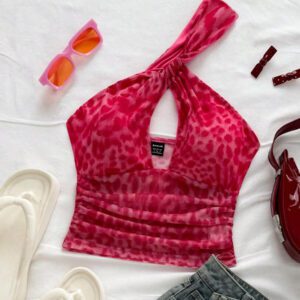 Soleia Top sans manches évidé dégradé pour femmes, convient pour les vacances, les festivals de musique, le style bohème, les jours fériés, les rendez-vous, le thé de l'après-midi, le printemps/été
