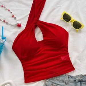 Soleia Top sans manches évidé dégradé pour femmes, convient pour les vacances, les festivals de musique, le style bohème, les jours fériés, les rendez-vous, le thé de l'après-midi, le printemps/été