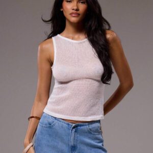 MUSERA Top sans manches en tricot à encolure bateau fendue, printemps, été, Ibiza, Y2K, fille cool, festival, rave, vacances, club, hauts de sortie mignons
