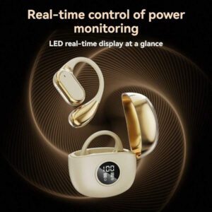 Écouteurs sans fil, écouteurs sans fil Bluetooth 5.4, sans fil pour la course, avec microphone anti-bruit ENC, casque circum-aural à graves 3D profonds, écouteurs de sport avec crochets d'oreille, compatible avec iOS/Android