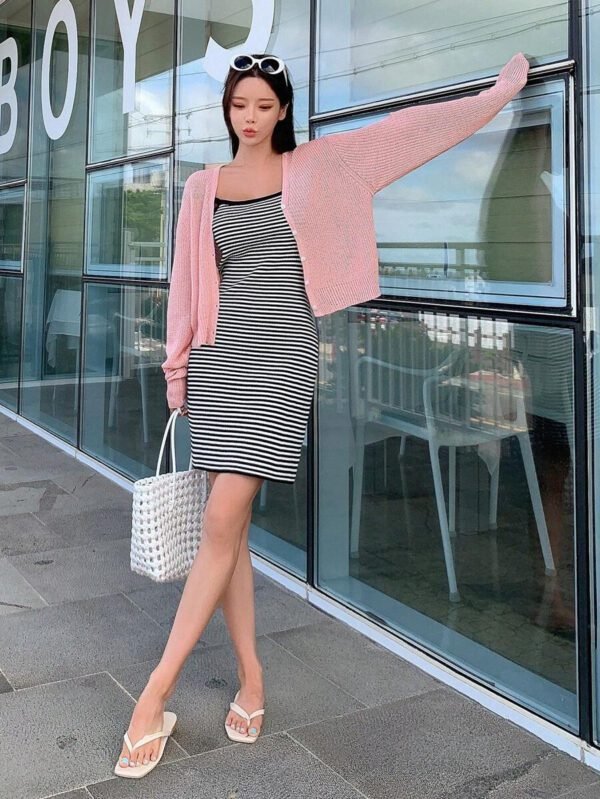 DAZY Kimono Unicolore À Bouton – Image 6