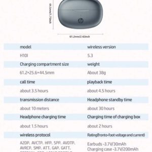 HP Écouteurs sans fil HP : Autonomie de 30 heures, convient pour la vie sportive, compatible avec Android et iOS, prend en charge les appels vocaux, convient aux femmes, aux enfants, aux hommes et aux adultes, livré avec un sac de rangement pour écouteurs, cadeau de Noël