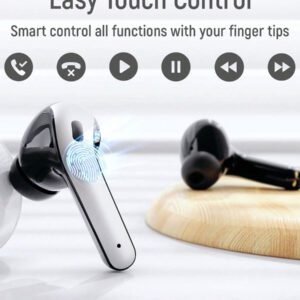 Tagry X15 Écouteurs intra-auriculaires Bluetooth 5.3 avec 60 h d'autonomie, affichage de la batterie à LED, microphone pour téléphone portable, jeux, ordinateur portable, sport