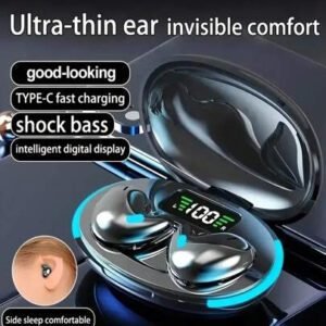 X55 Écouteurs sans fil ultra-minces, 35 heures de temps de jeu, design incliné latéral confortable pour le sommeil, capacité de batterie de 150 mAh, contrôle tactile, appels stéréo haute définition - Écouteurs intra-auriculaires antibruit pour les sports, les salles de sport, les voyages et le travail