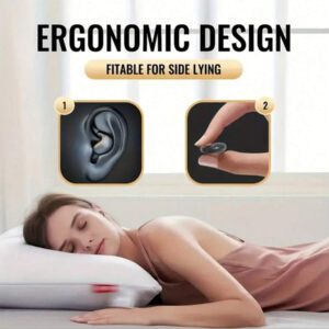 X55 Écouteurs sans fil ultra-minces, 35 heures de temps de jeu, design incliné latéral confortable pour le sommeil, capacité de batterie de 150 mAh, contrôle tactile, appels stéréo haute définition - Écouteurs intra-auriculaires antibruit pour les sports, les salles de sport, les voyages et le travail