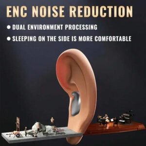 X55 Écouteurs sans fil ultra-minces, 35 heures de temps de jeu, design incliné latéral confortable pour le sommeil, capacité de batterie de 150 mAh, contrôle tactile, appels stéréo haute définition - Écouteurs intra-auriculaires antibruit pour les sports, les salles de sport, les voyages et le travail
