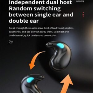X55 Écouteurs sans fil ultra-minces, 35 heures de temps de jeu, design incliné latéral confortable pour le sommeil, capacité de batterie de 150 mAh, contrôle tactile, appels stéréo haute définition - Écouteurs intra-auriculaires antibruit pour les sports, les salles de sport, les voyages et le travail