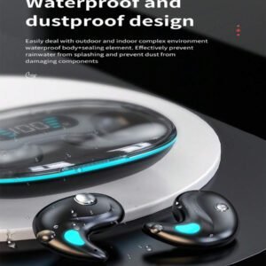 X55 Écouteurs sans fil ultra-minces, 35 heures de temps de jeu, design incliné latéral confortable pour le sommeil, capacité de batterie de 150 mAh, contrôle tactile, appels stéréo haute définition - Écouteurs intra-auriculaires antibruit pour les sports, les salles de sport, les voyages et le travail