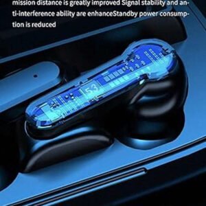 Écouteurs miroir sans fil Bluetooth, contrôle tactile, intra-auriculaires, anti-bruit, lumière LED, lampe de poche