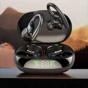 GENAI Écouteurs sans fil sport 2025 NOUVEAU BT 5.3 Casques Ultra Longue Durée de Lecture Avec Affichage LED Basses Puissantes Écouteurs Supra-Auriculaires Avec Crochets d'Oreille Étanches Pour Gym/Course/Entraînement