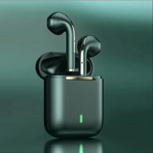 Écouteurs sans fil J18 TWS Bluetooth 200mAh Casque HiFi Musique Réduction de bruit Pop Up Mini Intra-auriculaires de sport avec micro Écouteurs pour écoute stéréo HiFi sans fil binaural Pop Up Mini TWS Casque antibruit