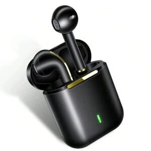 Écouteurs sans fil J18 TWS Bluetooth 200mAh Casque HiFi Musique Réduction de bruit Pop Up Mini Intra-auriculaires de sport avec micro Écouteurs pour écoute stéréo HiFi sans fil binaural Pop Up Mini TWS Casque antibruit