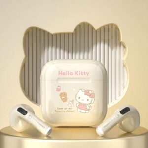 Sanrio Écouteurs Bluetooth Sanrio KUROMI EJ-116 nouvelle version, intra-auriculaires, mini, pour la course, le sport, le jeu, faible latence, graves puissants, très longue autonomie, haute qualité sonore Hi-Fi, commande tactile intelligente, écouteurs sans fil portables, compatibles avec les smartphones et tablettes