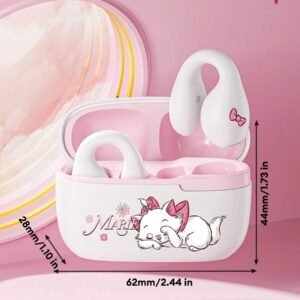 Disney QS-T10 MARIE Écouteurs Bluetooth, Écouteurs Intra-Auriculaires de Sport avec Une Longue Durée de Vie de la Batterie, Appels Haute Définition avec Microphone, Faible Latence pour la Musique, le Jeu, Ajustement Confortable et Annulation Passive du Bruit
