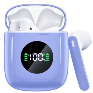 Tagry Écouteurs sans fil N7 TWS Haut-parleurs stéréo HI-FI Casque Bluetoth 5.3 Durée de vie de la batterie de 60 heures avec boîtier de charge sans fil Affichage LED de la puissance Graves puissants Écouteurs étanches avec microphone Casque stéréo pour TV Téléphone Ordinateur portable