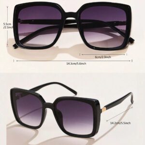 1 pièce Lunettes carrées surdimensionnées élégantes au style rétro, en plastique, pour femmes. Modèle simple et chic, à l'allure européenne et américaine, dans un style mode . Convient pour un usage quotidien, les vacances et les voyages à la plage. Accessoire mode femme pour les tenues d'été, de plage, de voyage, de sortie, de travail et de cadeaux