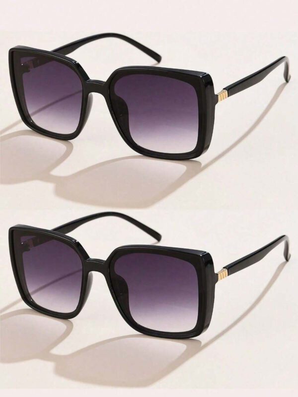 1 pièce Lunettes carrées surdimensionnées élégantes au style rétro, en plastique, pour femmes. Modèle simple et chic, à l'allure européenne et américaine, dans un style mode . Convient pour un usage quotidien, les vacances et les voyages à la plage. Accessoire mode femme pour les tenues d'été, de plage, de voyage, de sortie, de travail et de cadeaux – Image 8