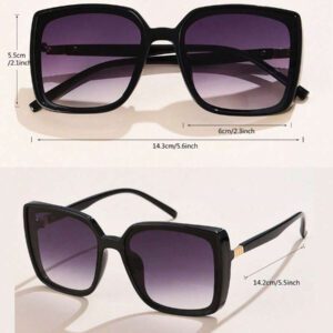 1 pièce Lunettes carrées surdimensionnées élégantes au style rétro, en plastique, pour femmes. Modèle simple et chic, à l'allure européenne et américaine, dans un style mode . Convient pour un usage quotidien, les vacances et les voyages à la plage. Accessoire mode femme pour les tenues d'été, de plage, de voyage, de sortie, de travail et de cadeaux