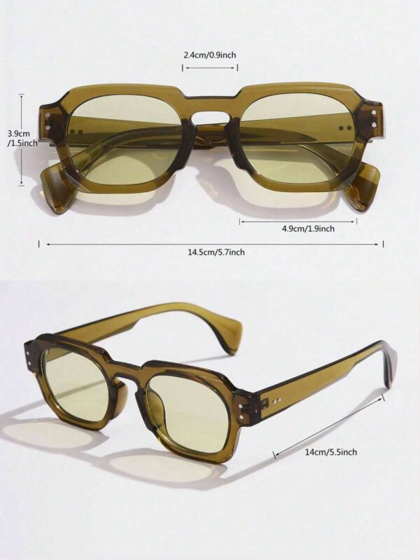 1 pièce asymétriques carrées de mode pour femmes, style rétro avec rivets, multicolores simples et polyvalentes, convient pour les vacances, les voyages, le printemps, l'été, avec des couleurs éclatantes pour les vacances à la plage, l'extérieur et les voyages – Image 5