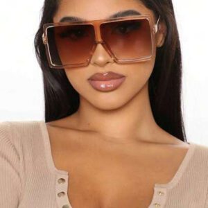 1 paire de lunettes surdimensionnées unisexes à monture carrée, verres transparents, pour l'été, la plage, les voyages et l'extérieur
