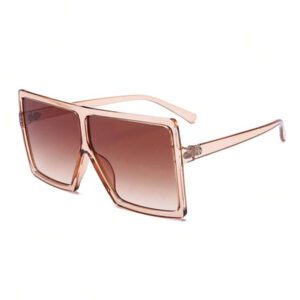 1 paire de lunettes surdimensionnées unisexes à monture carrée, verres transparents, pour l'été, la plage, les voyages et l'extérieur