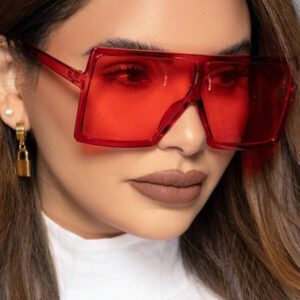 1 paire de lunettes surdimensionnées unisexes à monture carrée, verres transparents, pour l'été, la plage, les voyages et l'extérieur