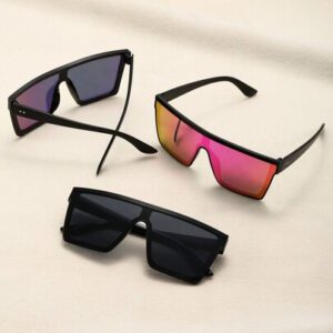 1 pièce Lunettes de mode unisexes au design rectangulaire futuriste, monture complète, style de rue. Accessoires de pour femmes, basiques pour tenues d'automne-hiver, cadeaux pour les vacances d'été à la plage, les sorties en extérieur, les voyages, le style preppy pour la rentrée scolaire