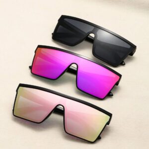 1 pièce Lunettes de mode unisexes au design rectangulaire futuriste, monture complète, style de rue. Accessoires de pour femmes, basiques pour tenues d'automne-hiver, cadeaux pour les vacances d'été à la plage, les sorties en extérieur, les voyages, le style preppy pour la rentrée scolaire