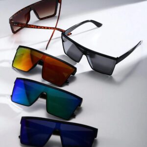 1 pièce Lunettes de mode unisexes au design rectangulaire futuriste, monture complète, style de rue. Accessoires de pour femmes, basiques pour tenues d'automne-hiver, cadeaux pour les vacances d'été à la plage, les sorties en extérieur, les voyages, le style preppy pour la rentrée scolaire