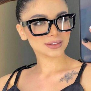 1/2 pièces Élégantes lunettes carrées en plastique multicolores pour femmes, lunettes de vue casual, meilleur choix pour la rentrée scolaire et un usage quotidien