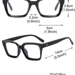 1/2 pièces Élégantes lunettes carrées en plastique multicolores pour femmes, lunettes de vue casual, meilleur choix pour la rentrée scolaire et un usage quotidien