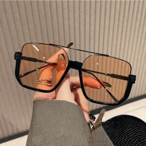 1 pièce Lunettes à monture polygonale géométrique petite, élégantes et de bon goût. Artisanat raffiné, convient pour porter des lunettes de mode féminine au quotidien, en vacances à la plage, en extérieur, en voyage. Style vintage surdimensionné, monture d'aviateur, pour les tenues de sortie, la rentrée scolaire