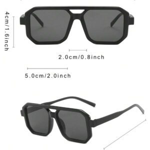 1 pièce / 2 pièces / 3 pièces Lunettes de mode femme à double pont et cadre rectangulaire. Accessoires de plage pour femmes. assorties pour tenues femmes automne-hiver, casual d'affaires, cadeaux pour vacances d'été à la plage, extérieur, voyage. Style surdimensionné oversize pour sorties, rentrée scolaire