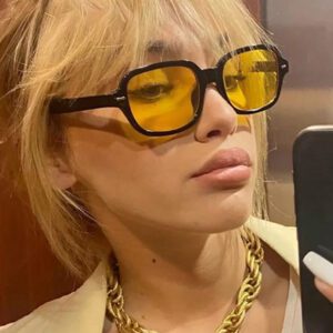 1 pièce Lunettes carrées surdimensionnées à la mode rétro Y2K pour l'été, la plage, les vacances, l'extérieur et les voyages