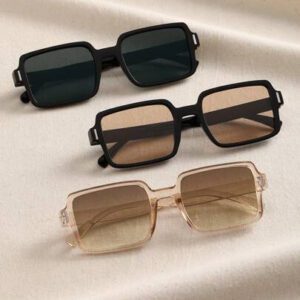 3 pièces fantaisie carrées en plastique pour femmes, cadeau idéal pour les vacances, accessoires pour les vacances tropicales à la plage, extérieur, voyage, rentrée scolaire, style preppy, look scolaire