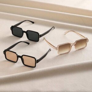 3 pièces fantaisie carrées en plastique pour femmes, cadeau idéal pour les vacances, accessoires pour les vacances tropicales à la plage, extérieur, voyage, rentrée scolaire, style preppy, look scolaire