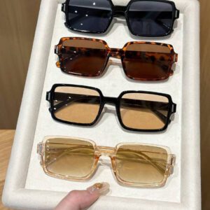 3 pièces fantaisie carrées en plastique pour femmes, cadeau idéal pour les vacances, accessoires pour les vacances tropicales à la plage, extérieur, voyage, rentrée scolaire, style preppy, look scolaire